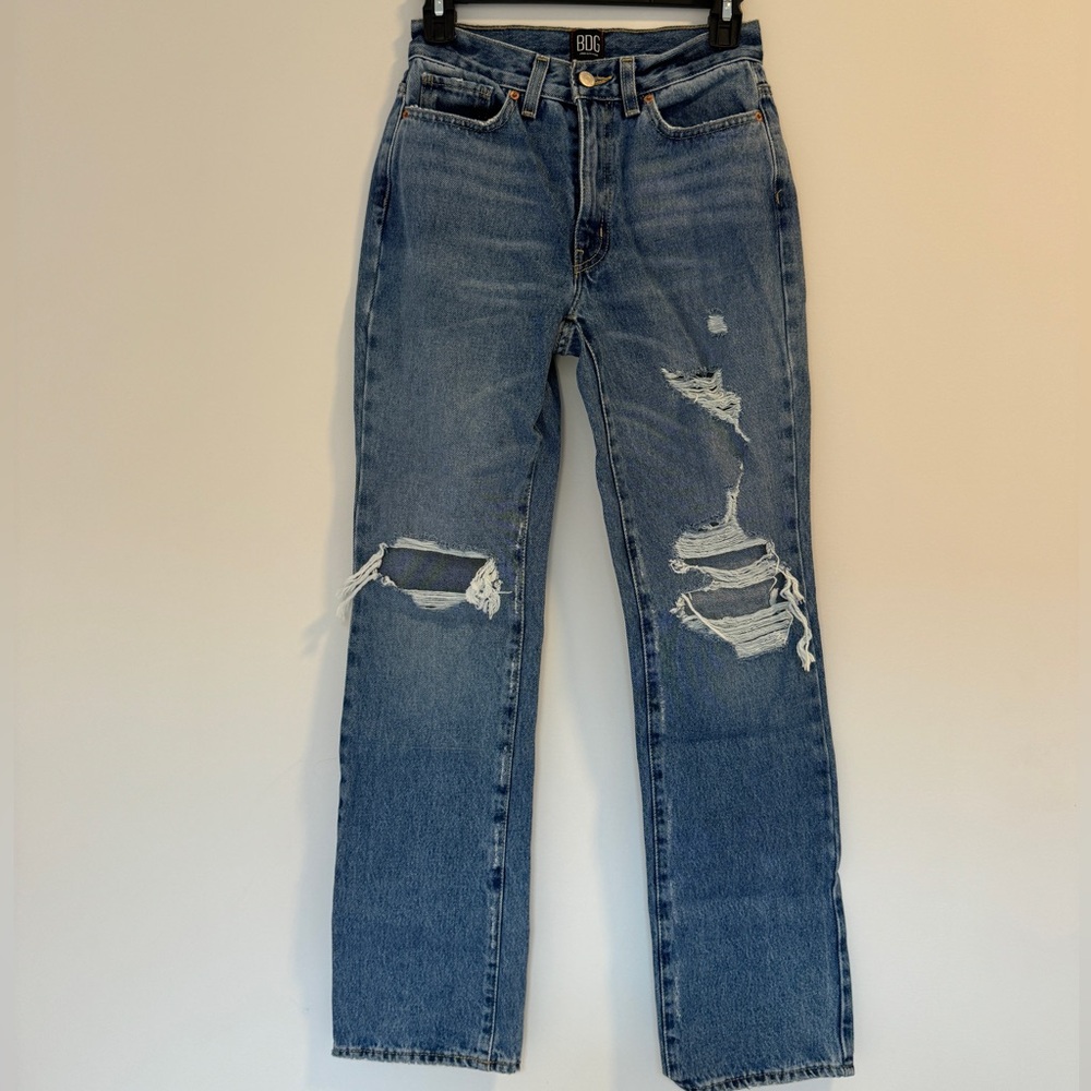 Boot Cut Distressed Denim Jeans